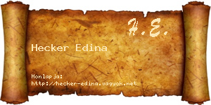 Hecker Edina névjegykártya